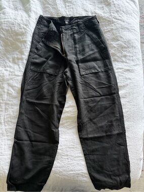 NWOT J. Crew black linen cropped pant